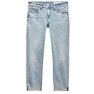 RAG & BONE RISA MID RISE BOYFRIEND JEANS Button Fly Mid-Rise Raw Cuff He…